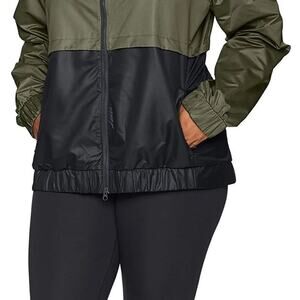 Core 10 by Reebok raincoat olive black zip up hoodie rain jacket like new sz med